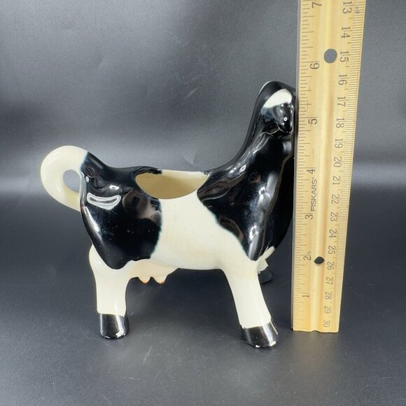 Vintage Cow Creamer Black and White Ceramic Mug Whimsical Houseware Decor VTG - Picture 3 of 14
